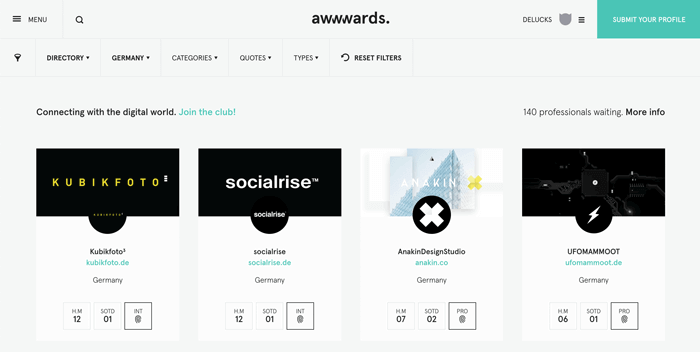 Awwwards Directory Screenshot